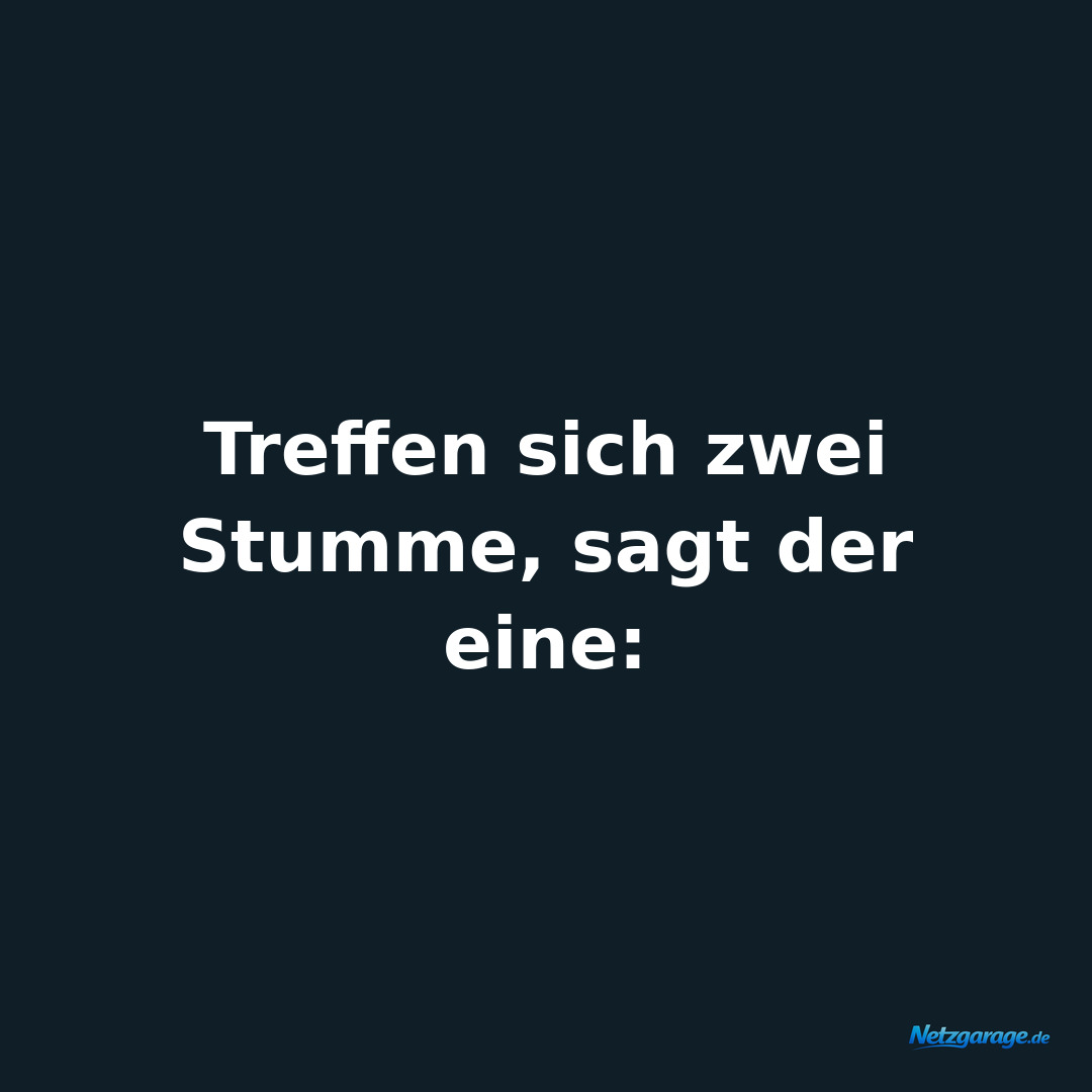 Treffen sich zwei Stumme, sagt der eine: